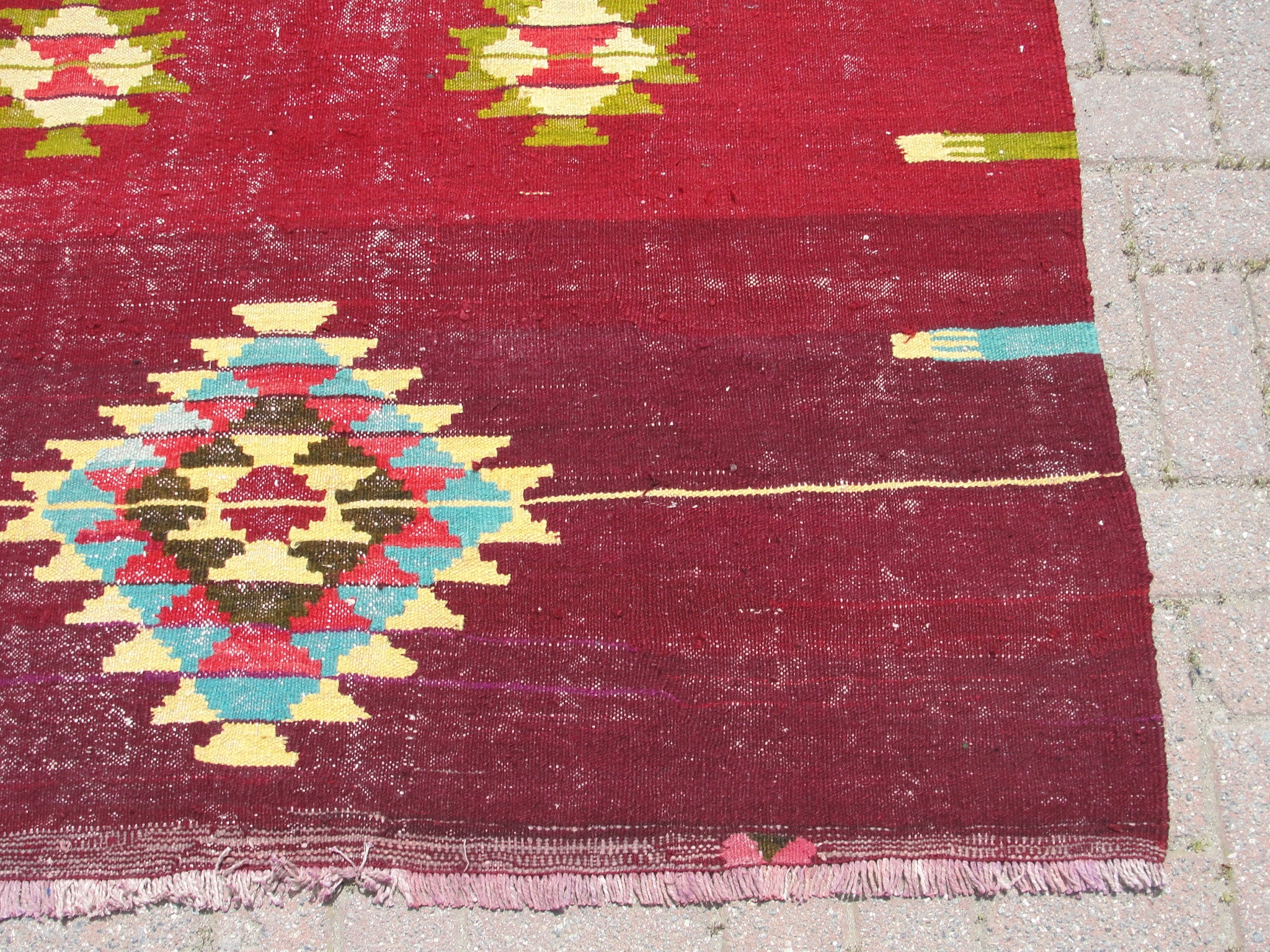 Red Kilim Rug Large area kilim rug 4.7 x 8 ft Vintage Etsy