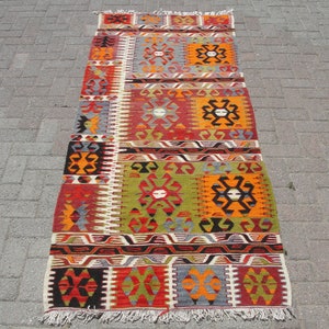 Handgefertigter Kelim Teppich Läufer, Kelim Teppich Läufer, 90 x 200 cm, Kelim Teppich Läufer