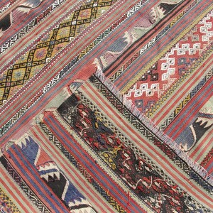 Rare Large Turkish kilim rug, Kelim Teppich, Tappeto, tapis, Area Rug, 5.4 x 7.11 ft, image 9