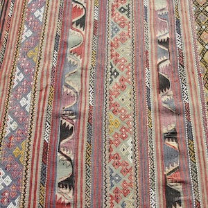 Rare Large Turkish kilim rug, Kelim Teppich, Tappeto, tapis, Area Rug, 5.4 x 7.11 ft, image 10
