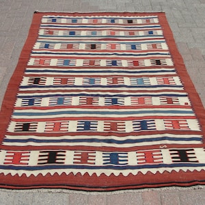 rare kilim Rug 5x8, Turkish kilim rug, Vintage Area Kilim rug, boho rug, 4.9 x 7.6 ft, kelim, rug for livingroom, tapis, rug, rug runner,