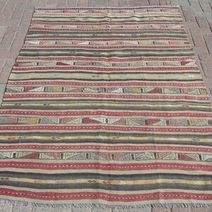 5x7 Turkish Kilim Rug | Vintage kilim rug | Kilim rug | Bohemian rug | Bedroom rug  | Rug | 4.8 x 7 ft