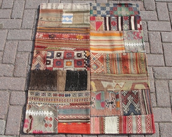 Dywan 3x4 Patchwork Small, dywan patchworkowy, dywan kilim, kilim vintage, dywan patchworkowy, dywan do salonu, 2,9 x3,5 stopy