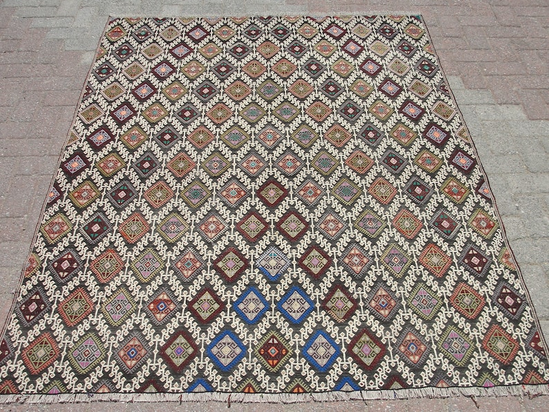 5x7 Area Rugs for Living Room, 5'x6'4feet, Decorative Kilim Rug, Rugs