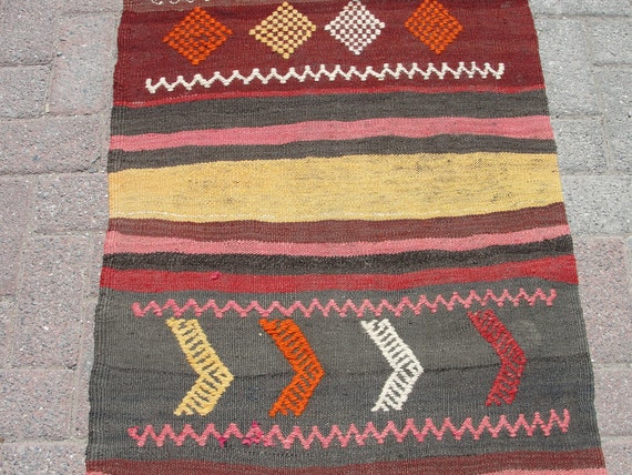 ラグランナー、トルコラグ、ヴィンテージキリム、玄関廊下