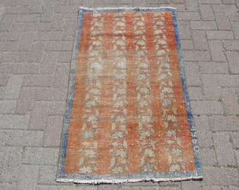 3x5 Turkish Rug, Vintage Area Rug, 2.5 x 4.4 ft, Doormat, Muted Rug, Teppich, Kilim rug, rug, Rug for hallway