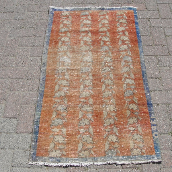 3x5 Turkish Rug, Vintage Area Rug, 2.5 x 4.4 ft, Doormat, Muted Rug, Teppich, Kilim rug, rug, Rug for hallway