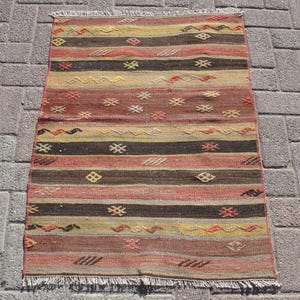 Doormat kilim rug, Vintage Area Kilim rug, boho rug, 2.5 x 3.5 ft, kelim, rug for livingroom, rug, rug runner