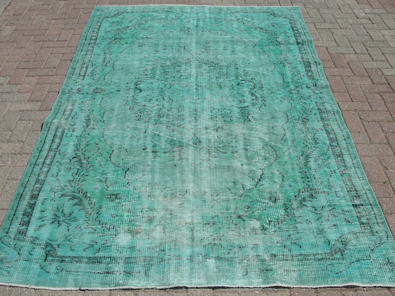 6x9 overdyed rug, 6x9 area rugs, doormat, turkish oushak rugs