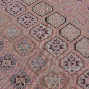 Floral design Large Turkish Kilim - Vintage kilim, kilim rug, 6 x 9.7 ft, bohemian kilim rug, large living room rug, bedroom rugs image 8