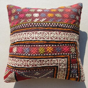 Vintage Kilim Pillow cover, Traditional Pillow, Turkish Rug Pillow 16&quot;