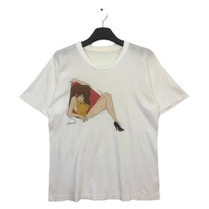 Camiseta vintage del anime "Lupin III" de los 90, talla mediana