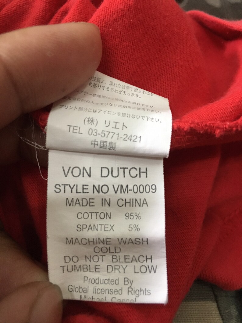 Von Dutch Speed Team 66 T Shirt Large Size Red Color