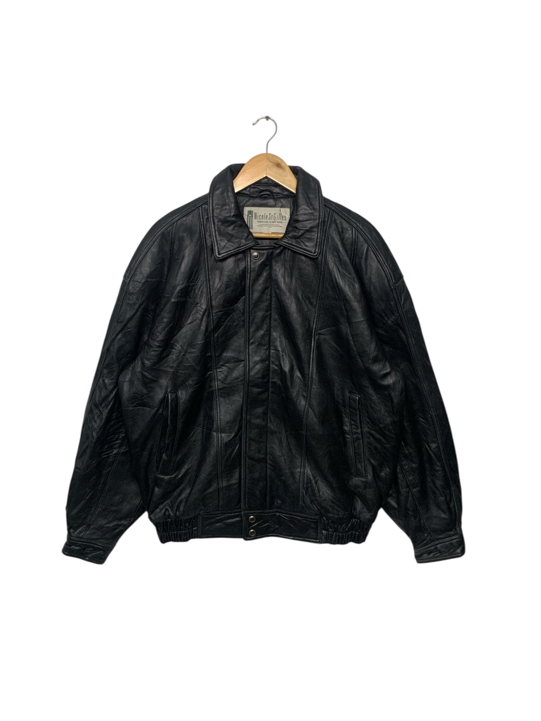 nicole st gilles”牛革“ 黒“ 短丈“bomber jacket Nicole st gilles