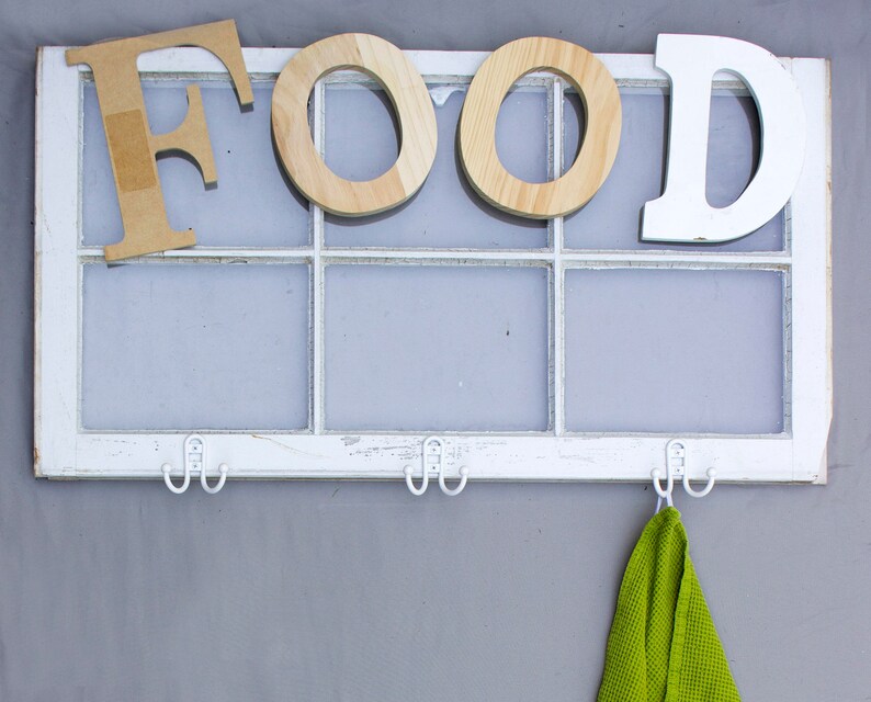 Window Frame Towel Hook Rack Old Kitchen Image 0