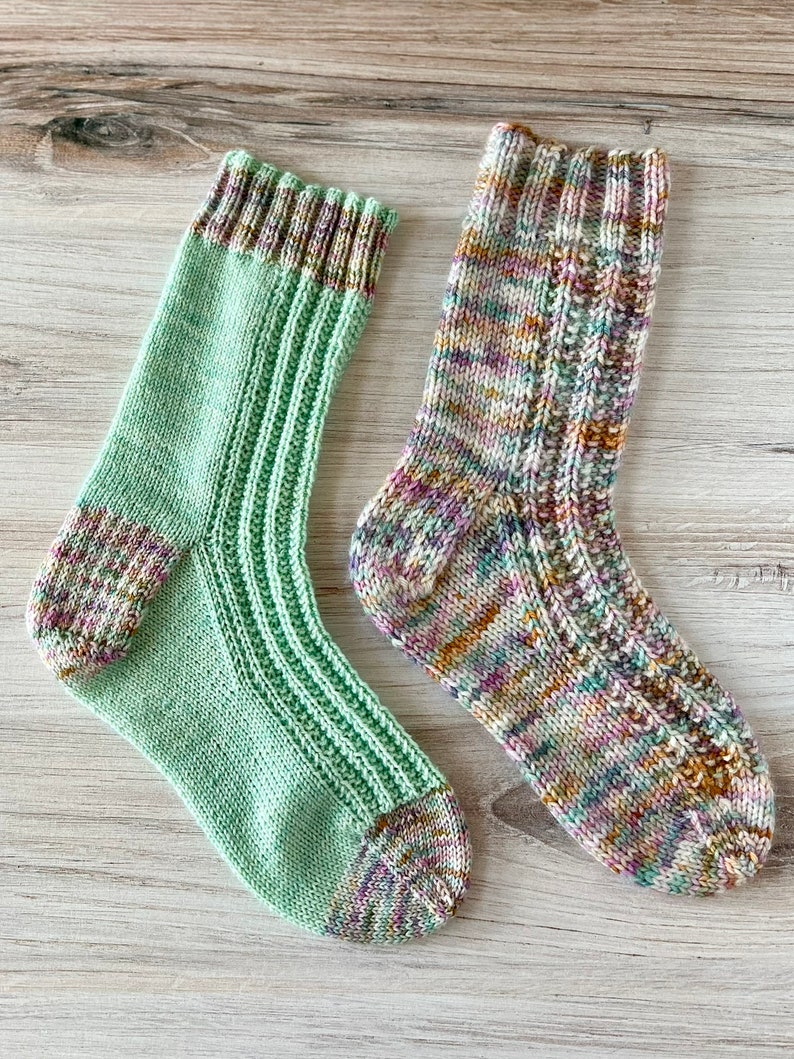 SERENE SOCKS Pattern, Fingering and DK Weight Sock Knitting Pattern, Digital Copy Only, Three by the Sea Designs, Both Sizes Included image 3