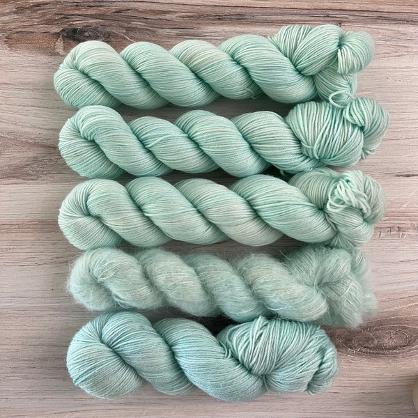 DAYDREAM Hand-Dyed Yarn, Three by the Sea, Sock Weight Yarn, DK Yarn, Lace Weight Yarn, Indie Dyer, Tonal Yarn, Blue Yarn, Spring Yarn