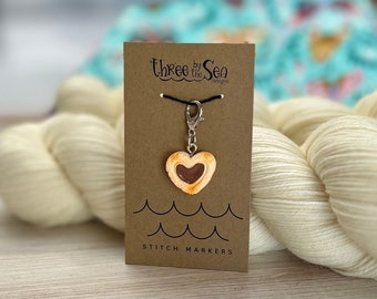 CHOCOLATE HEART Stitch Marker, Knitting Stitch Markers, Heart Progress Keeper, Valentine Stitch Marker, Gift for Knitter