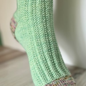 SERENE SOCKS Pattern, Fingering and DK Weight Sock Knitting Pattern, Digital Copy Only, Three by the Sea Designs, Both Sizes Included image 4