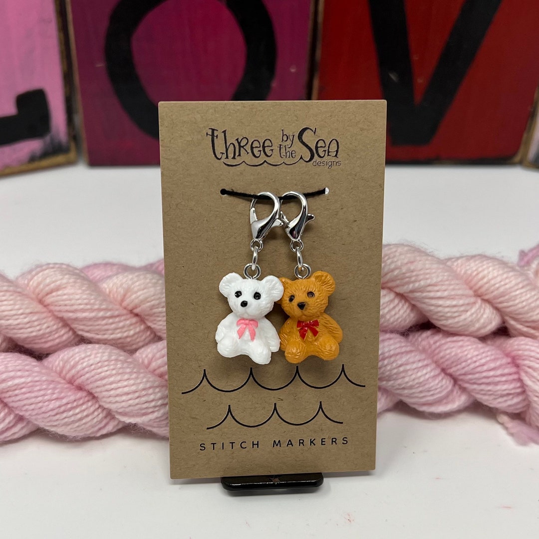 BEARY CUTE Stitch Marker, Bear Progress Keeper, Teddy Bear Stitch ...