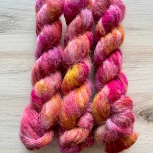 Suri MUMS THE WORD Hand-Dyed Yarn, Lace Weight Yarn, St. Augustine Base, Variegated Yarn, Alpaca Yarn, Silk Blend Yarn, Pink Yarn, Fall Yarn