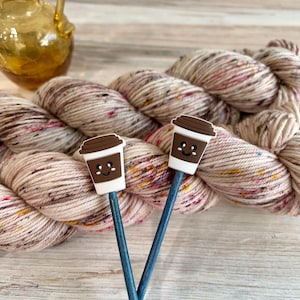Needle Stoppers, COFFEE TO GO, Fall Stitch Stoppers, Halloween Needle Stoppers Knitting Notions, Knitting Accessories, Knitting Needles