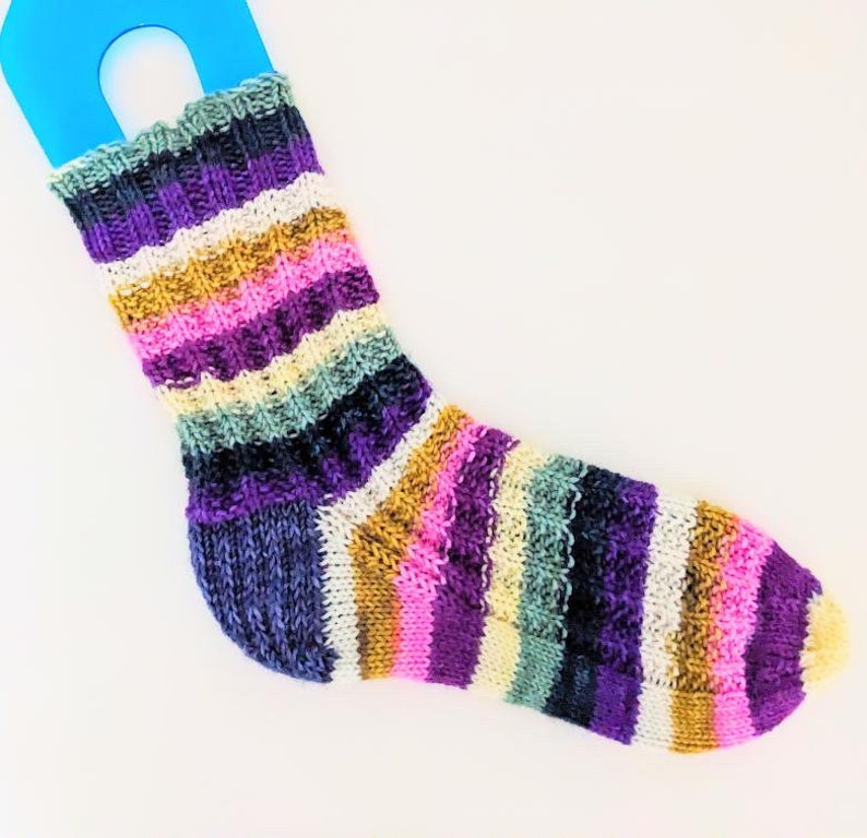 SERENE SOCKS Pattern, Fingering and DK Weight Sock Knitting Pattern, Digital Copy Only, Three by the Sea Designs, Both Sizes Included image 8