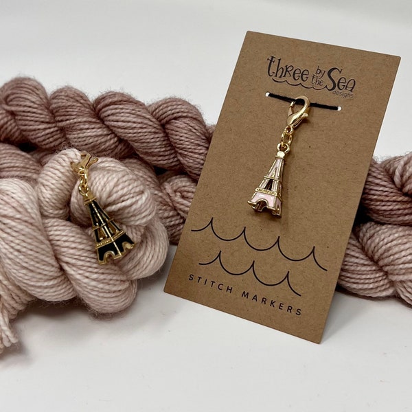 LA TOUR EIFFEL Stitch Marker, Eiffel Tower Progress Keeper, French Stitch Marker, Three by the Sea Designs, Single Charm