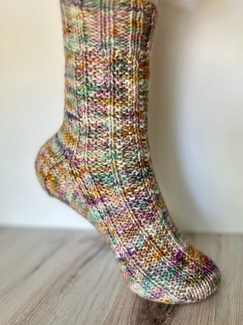 SERENE SOCKS Pattern, Fingering and DK Weight Sock Knitting Pattern, Digital Copy Only, Three by the Sea Designs, Both Sizes Included image 5