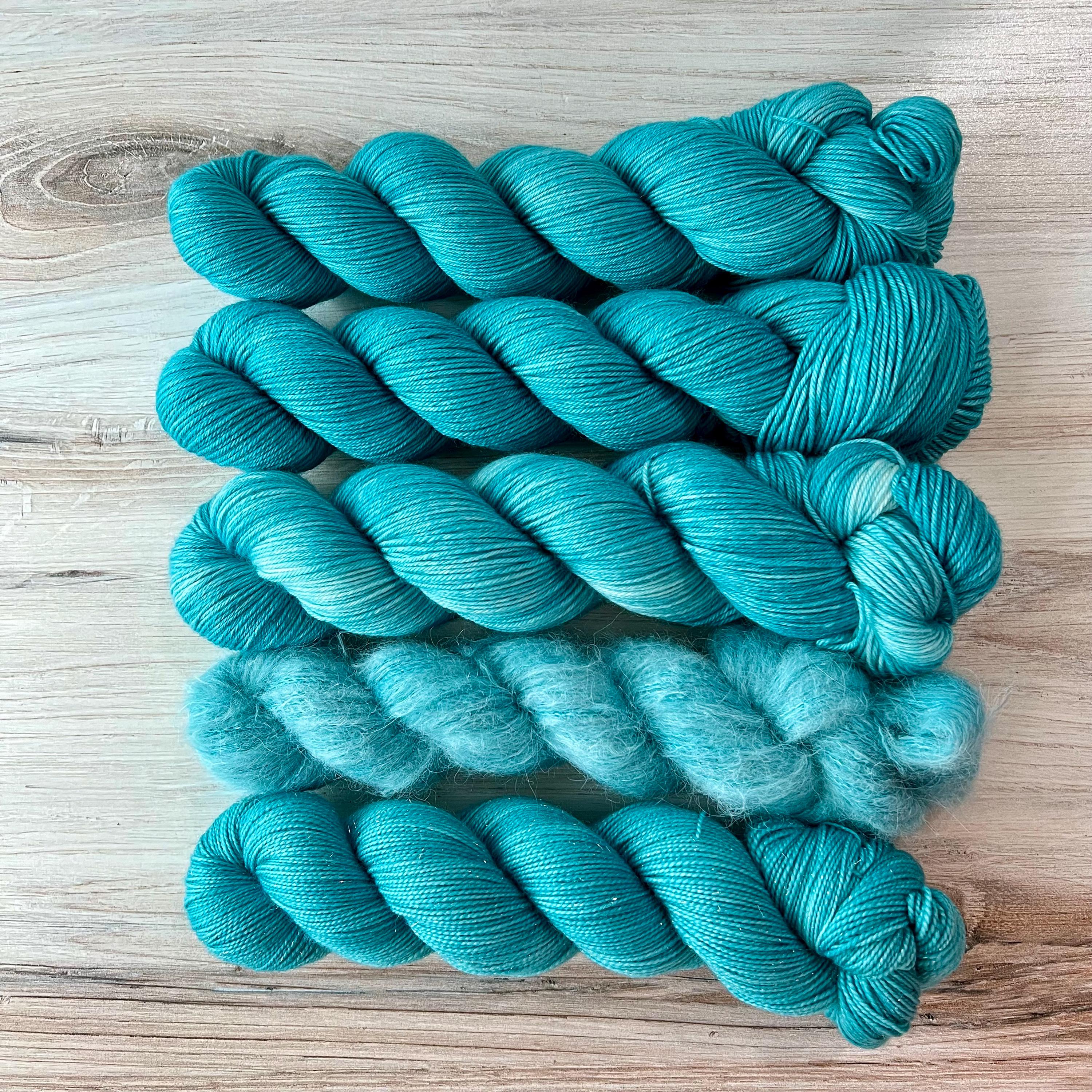 TOTALLY TEAL Hand-dyed Yarn, Three by the Sea Designs, Sock Weight