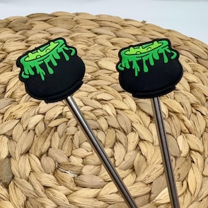 Needle Stoppers, CAULDRON, Stitch Stoppers, Point Protectors, Knitting Accessories, Halloween Knitting, Fall Knitting Notions