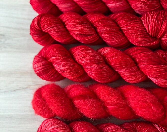 CRUSHED VELVET Handdyed Yarn, Three by the Sea, Sock Wt Yarn, DK Yarn