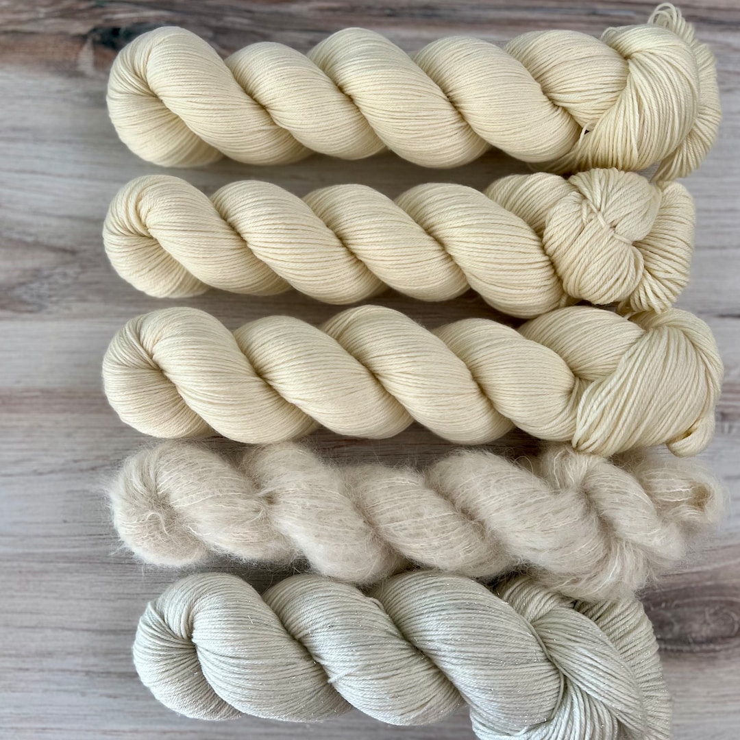WHITE SANDS Hand-dyed Yarn, Three by the Sea Designs, Sock Weight