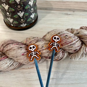 Needle Stoppers, SKELETON, Fall Stitch Stoppers, Halloween Needle Stoppers Knitting Notions, Knitting Accessories, Knitting Needles