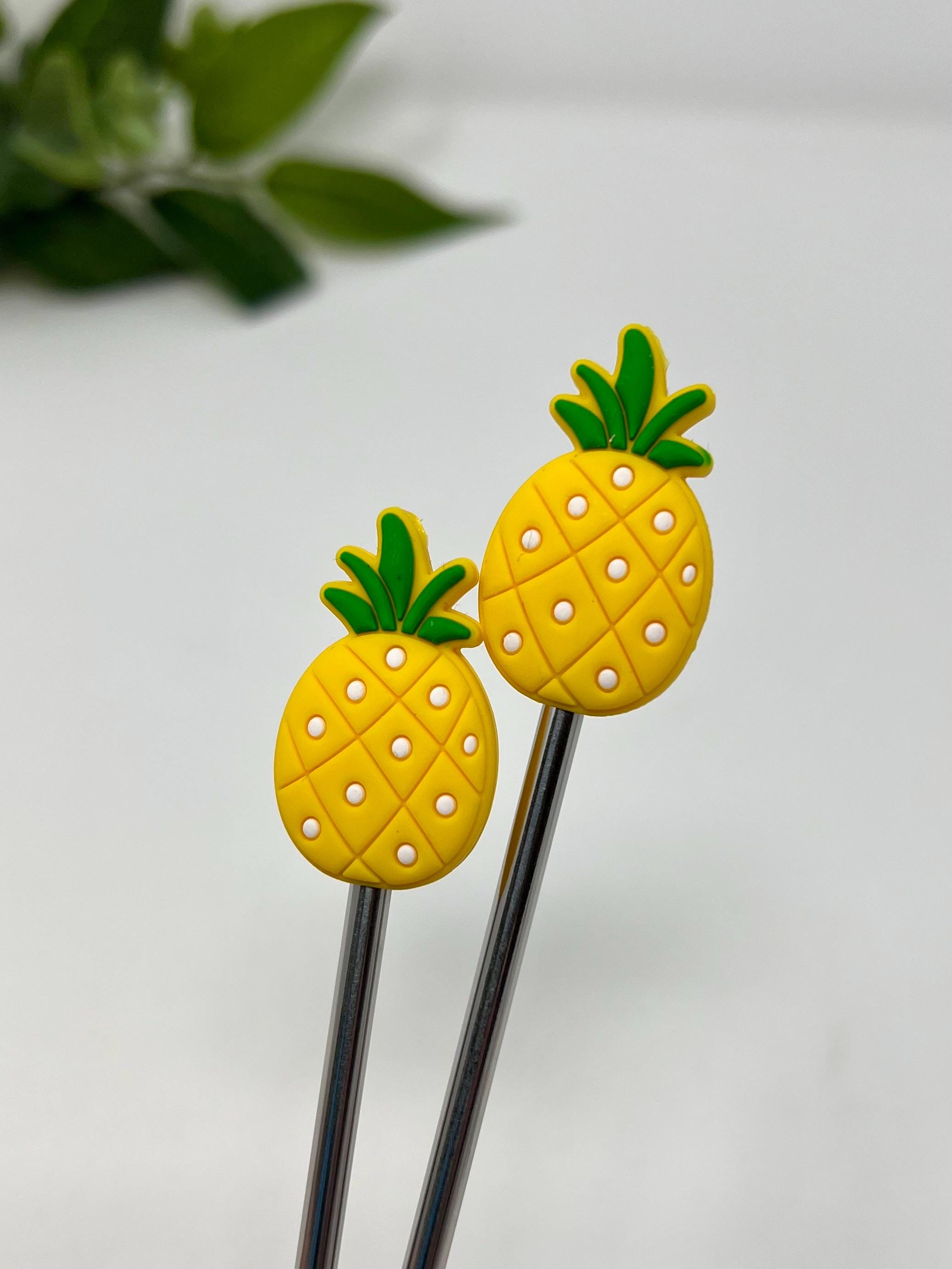 Needle Stoppers, PINEAPPLE, Stitch Stoppers, Needle Point Protectors, Knitting Notions, Knitting Accessories, Summer Needle Stoppers
