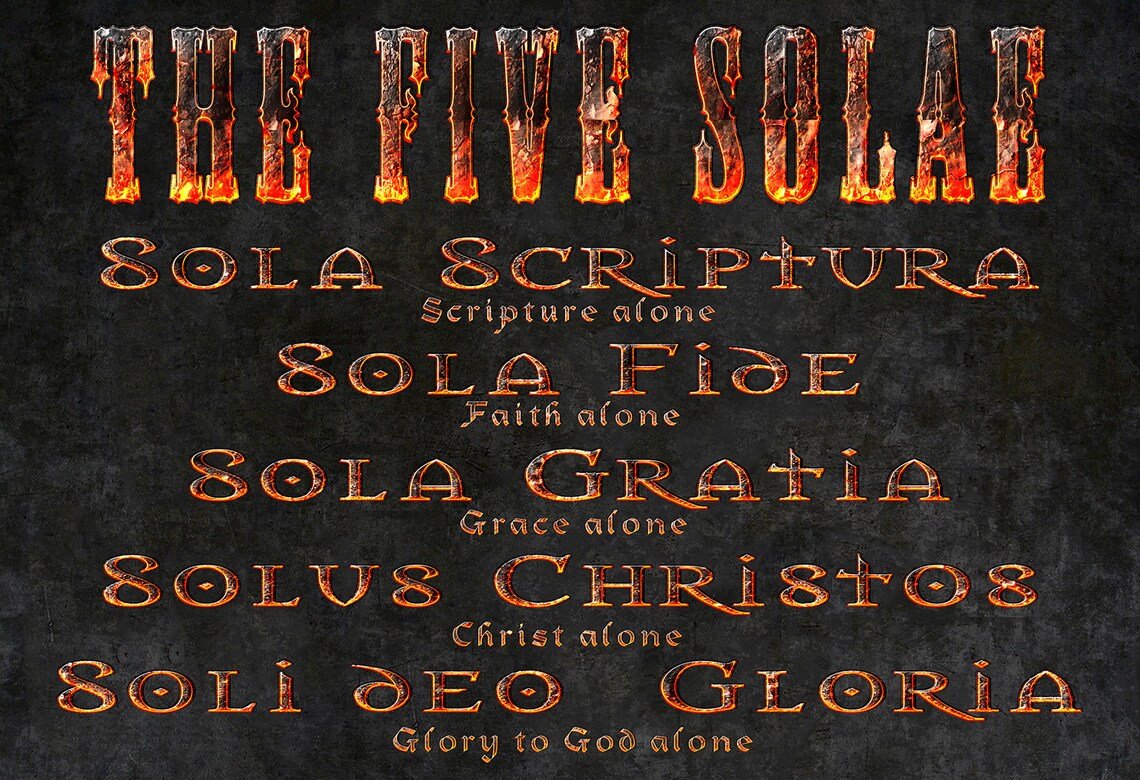 The Five Solae. Burning Style. | Etsy