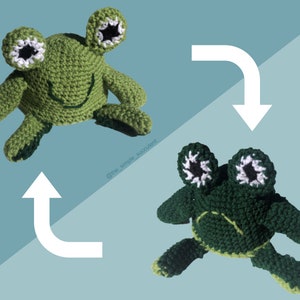 Reversible Frog Crochet Amigurumi Plush DIGITAL PATTERN