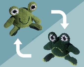 Reversible Frog Crochet Amigurumi Plush DIGITAL PATTERN