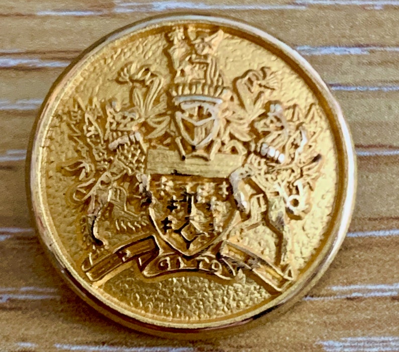 Gilt metal buttons featuring the arms of the Worshipful Company of Information Technologists image 1