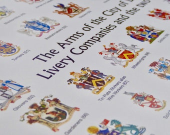 Póster A2 de armas de Livery Company