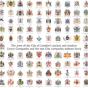 Cartaz de armas da Livery Company (PDF tamanho A1)