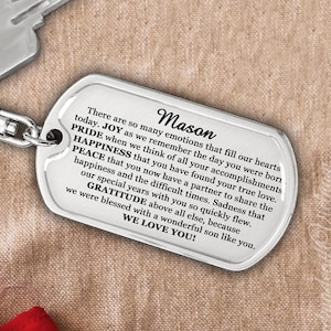 Son Wedding Keychain from Parents, Son Wedding Gifts, To My Son On His Wedding Day, Wedding Keychain for Son, Parent To Son on Wedding Day
