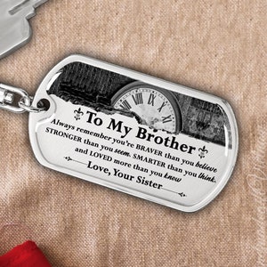 Personalized Keychain for Brother from Sister, Brother Keychain Gifts, Little Brother Gift Ideas, Brother Birthday/Graduation Gift