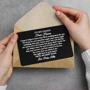 Wallet Card Keepsake for Dad, Baby Loss Gift for a Dad, Pregnancy Loss Gift, Daddy of An Angel, Miscarriage Memorial Gift, Father&#39;s Day Gift