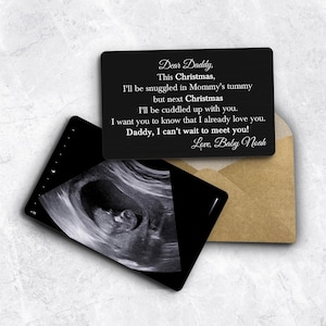 Personalized Daddy Ultrasound Photo Christmas Gift, 1st Christmas Dad Gift, Wallet Card for New Dad, Wallet Insert Card for Daddy to Be