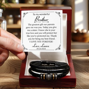 Brother and sister leather bracelets on sale