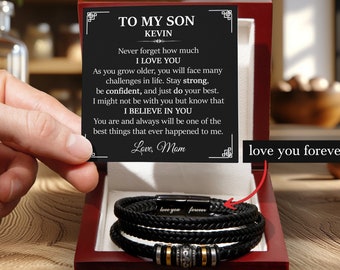 Bracelet for Son from Parents, Gift for Son on His Birthday, Grown Up Son Bracelet Gift, Graduation Gift for Son, Christmas Gifts for Son