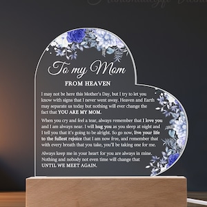 Happy Mother&#39;s Day From Heaven, Loss of Son Gift for Mother, Loss of Child Memorial Gift, Baby Loss Gift for a Mom, Mommy of An Angel Gift