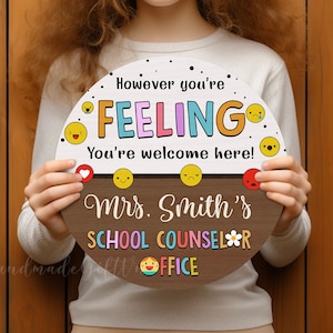 School Counselor Name Sign, 2D/3D Personalized Counselor Sign, Gift for School Counselor, 3D Psychologist Office Door Sign