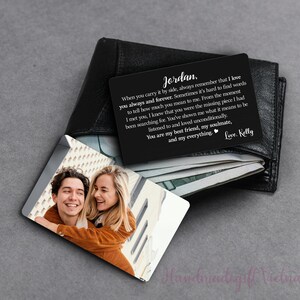 Picture Wallet Insert Card, Photo Wallet Card, Husband Gift from Wife, Custom Wallet Insert Card, Love Photo Wallet Card, Gift for Him,